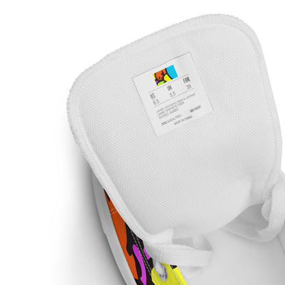 Women's High Top Canvas Shoes - Kaleidoscope Garden