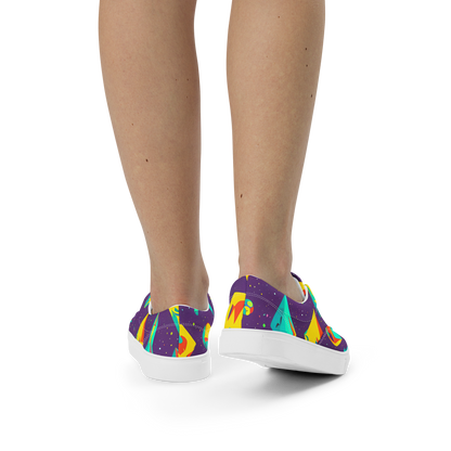 Women's Lace-Up Canvas Shoes - Cascading Prism
