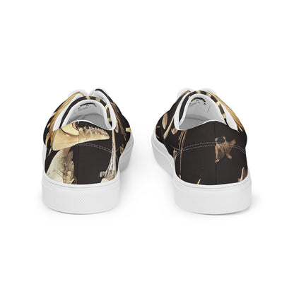 Women's Lace-Up Canvas Shoes - Fossil Fantasia