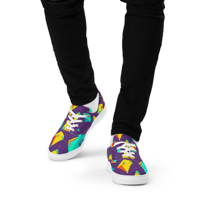 Men's Lace-Up Canvas Shoes - Cascading Prism