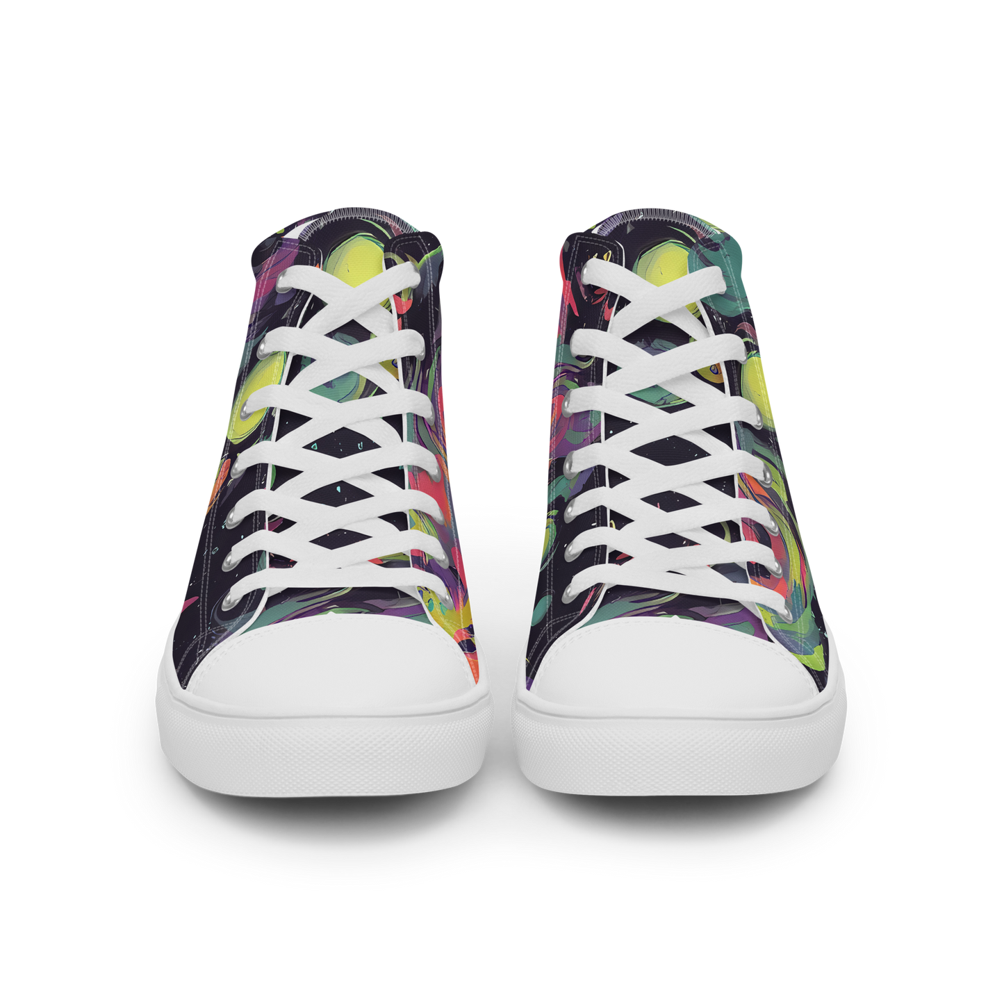 Women's High Top Canvas Shoes - Psychedelic Drift