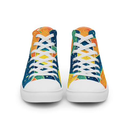 Men's High Top Canvas Shoes - Celestial Harmony