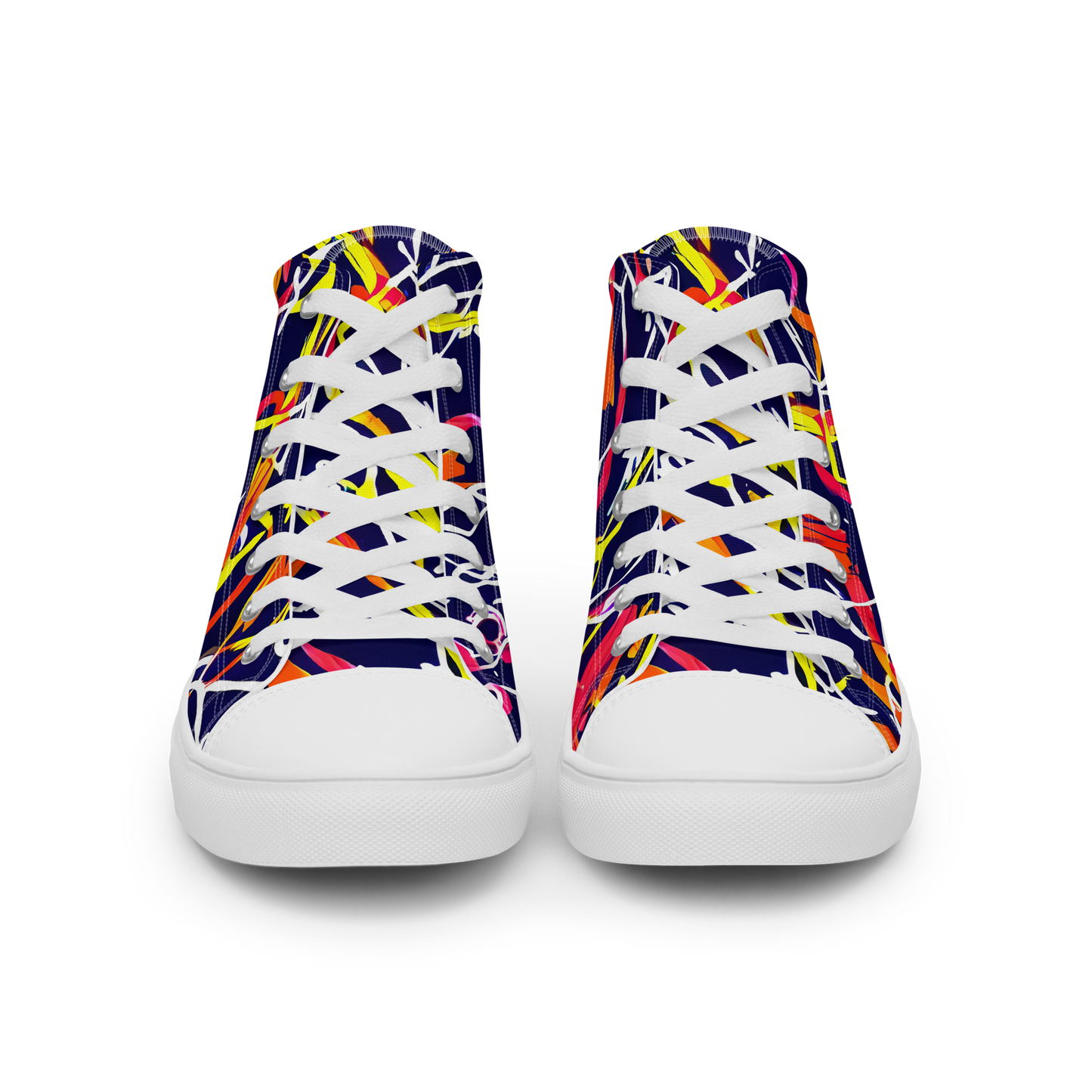 Men's High Top Canvas Shoes - Neon Currents