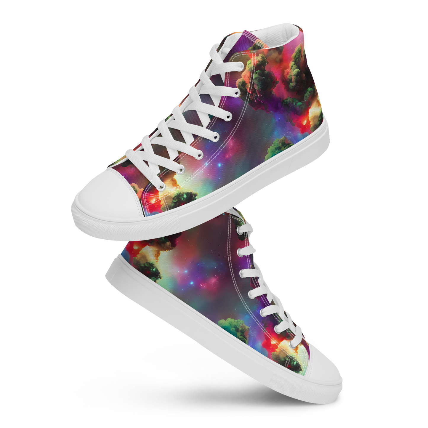 Women's High Top Canvas Shoes - Nebula Dreams