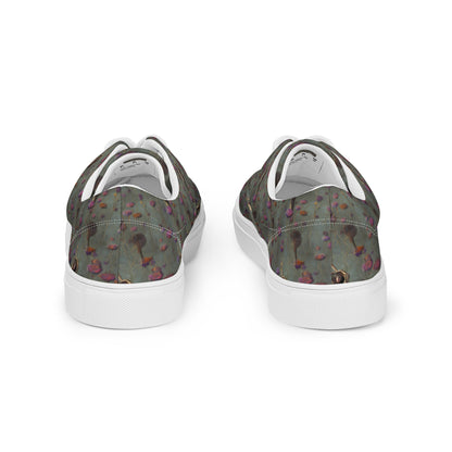 Women's Lace-Up Canvas Shoes - Ethereal Bloom
