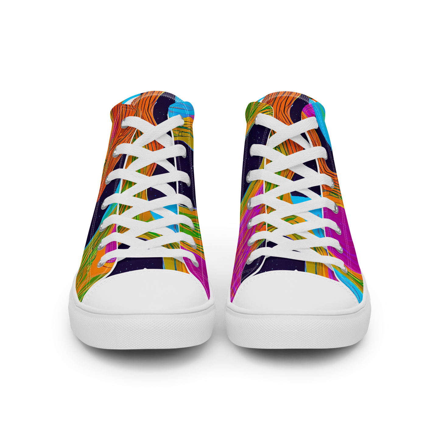 Men's High Top Canvas Shoes - Galactic Harmony