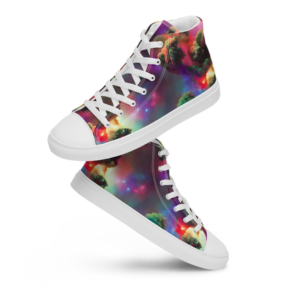 Men's High Top Canvas Shoes - Nebula Dreams
