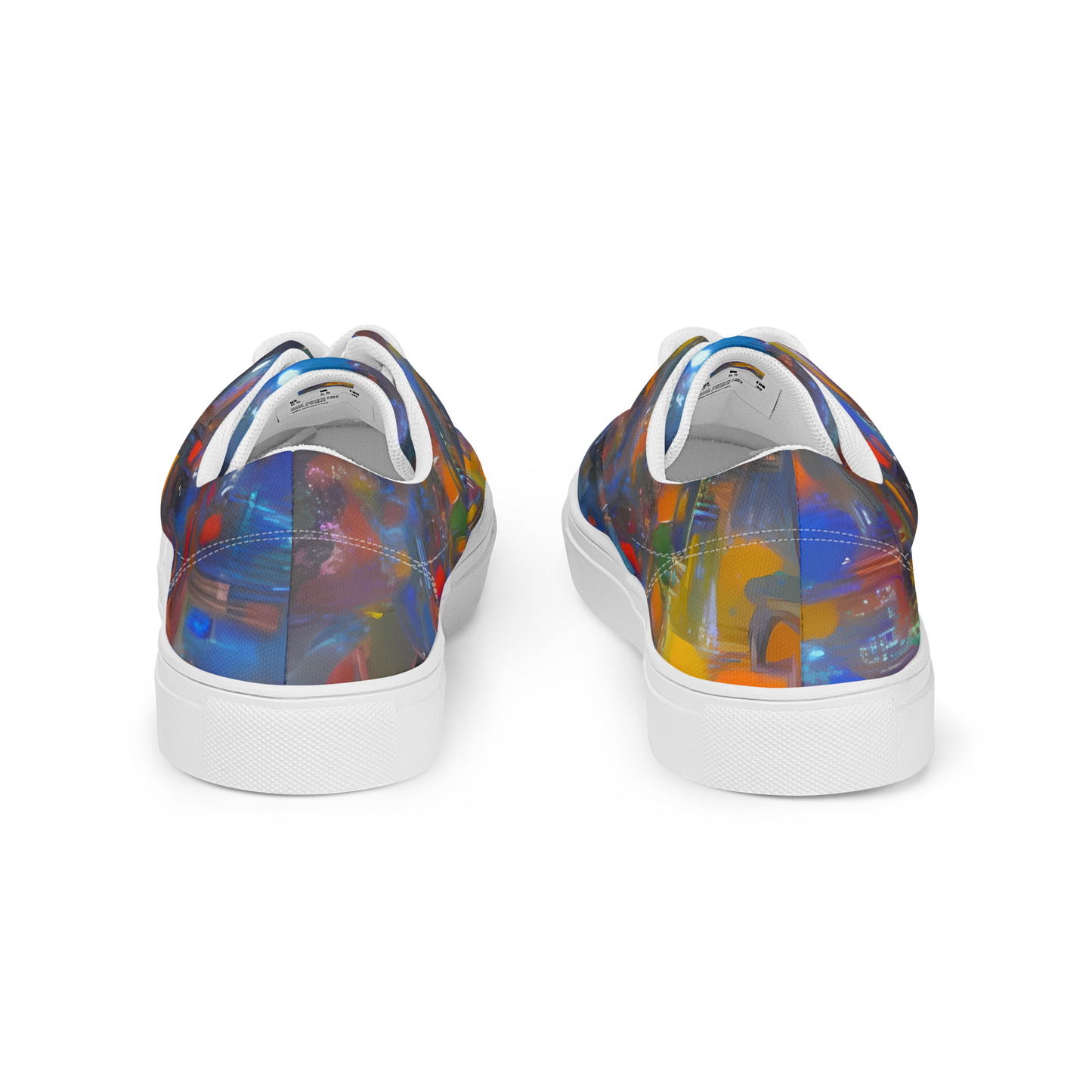 Women's Lace-Up Canvas Shoes - Abstract Conflux