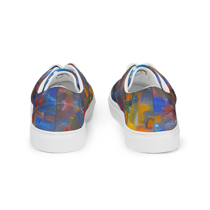 Women's Lace-Up Canvas Shoes - Abstract Conflux