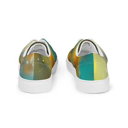 Women's Lace-Up Canvas Shoes - Abstract Tapestries