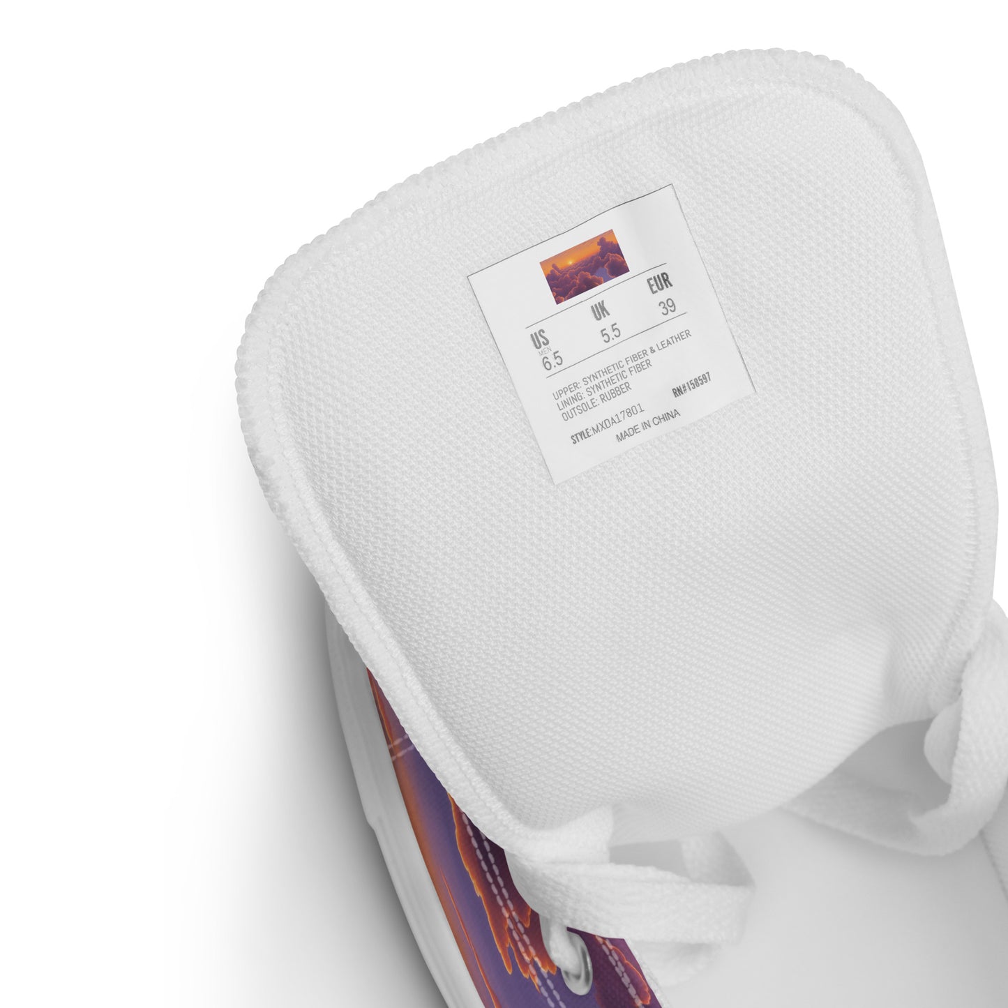 Men's High Top Canvas Shoes - Cotton Candy Dreams