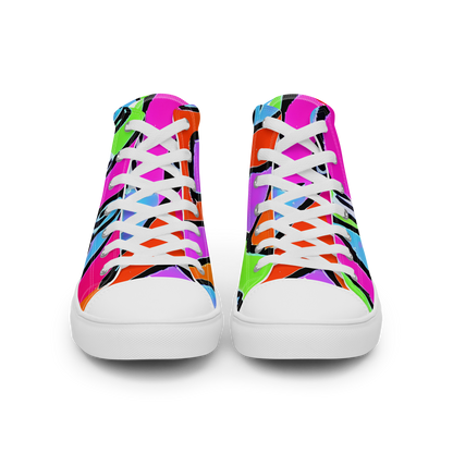 Men's High Top Canvas Shoes - Electric Mosaic