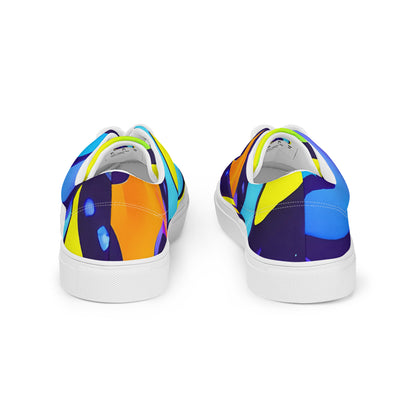 Women's Lace-Up Canvas Shoes - Neon Graffscape