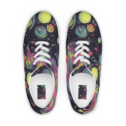 Men's Lace-Up Canvas Shoes - Psychedelic Drift