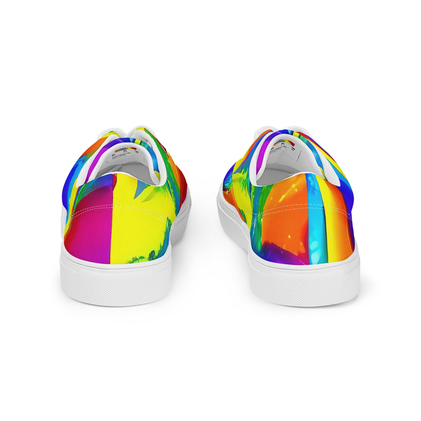 Women's Lace-Up Canvas Shoes - Psychedelic Splash