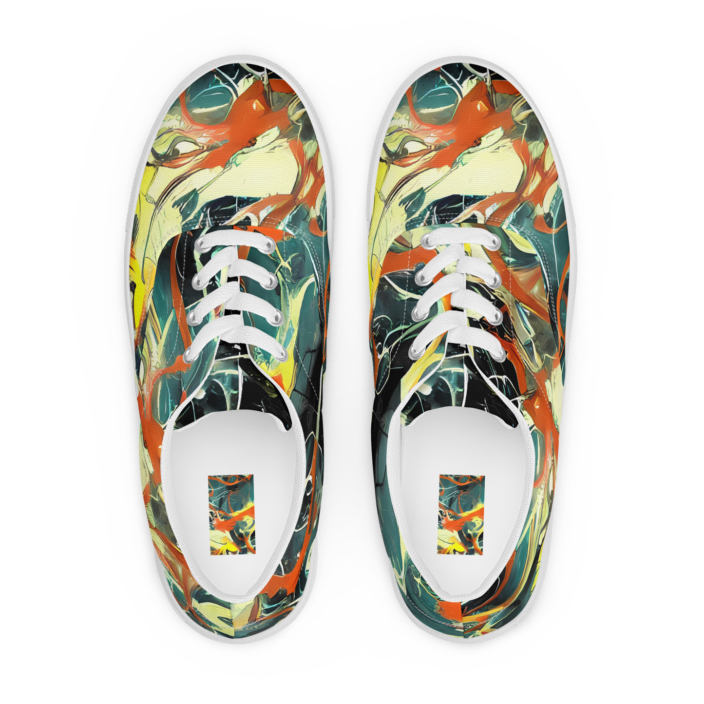 Women's Lace-Up Canvas Shoes - Fluid Firestorm