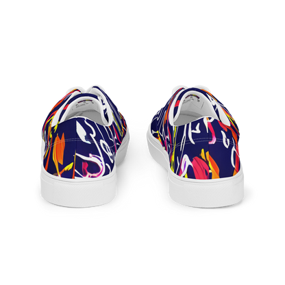 Men's Lace-Up Canvas Shoes - Neon Currents