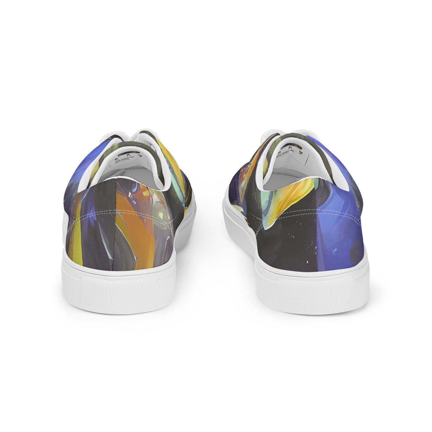 Women's Lace-Up Canvas Shoes - Psychedelic Planets