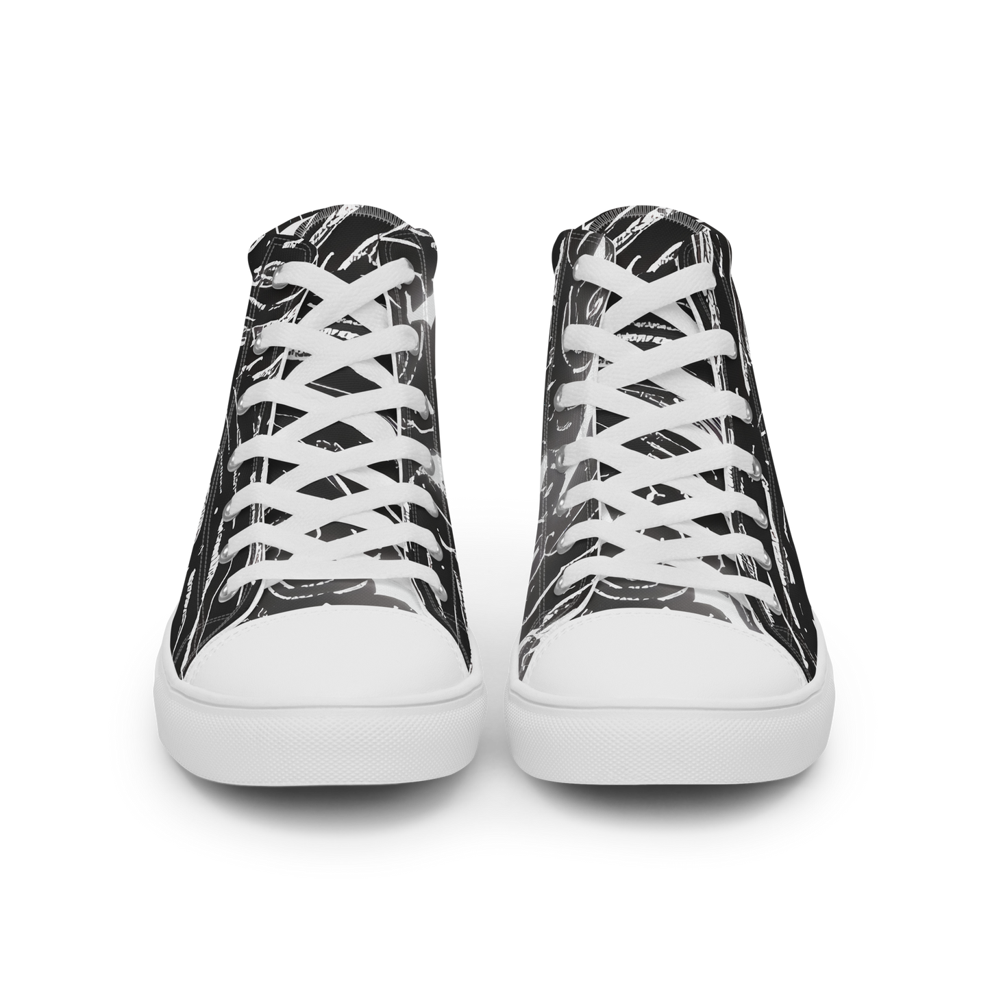 Women's High Top Canvas Shoes - Silver Swirl