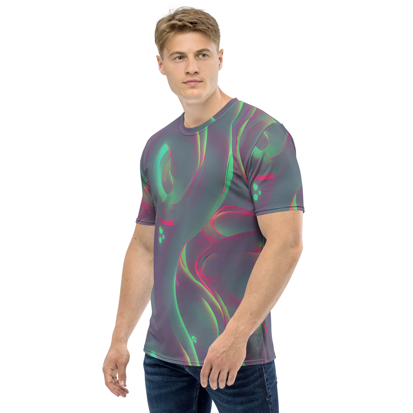 Men's Crew Neck T-Shirt - Neon Whisper