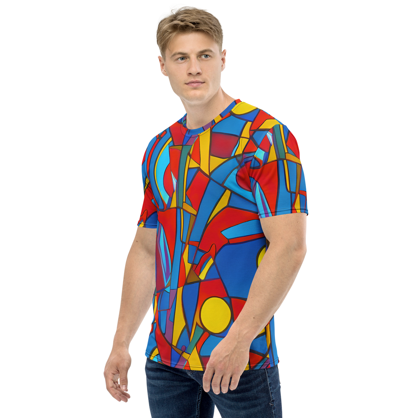 Men's Crew Neck T-Shirt - Mondrian Maze