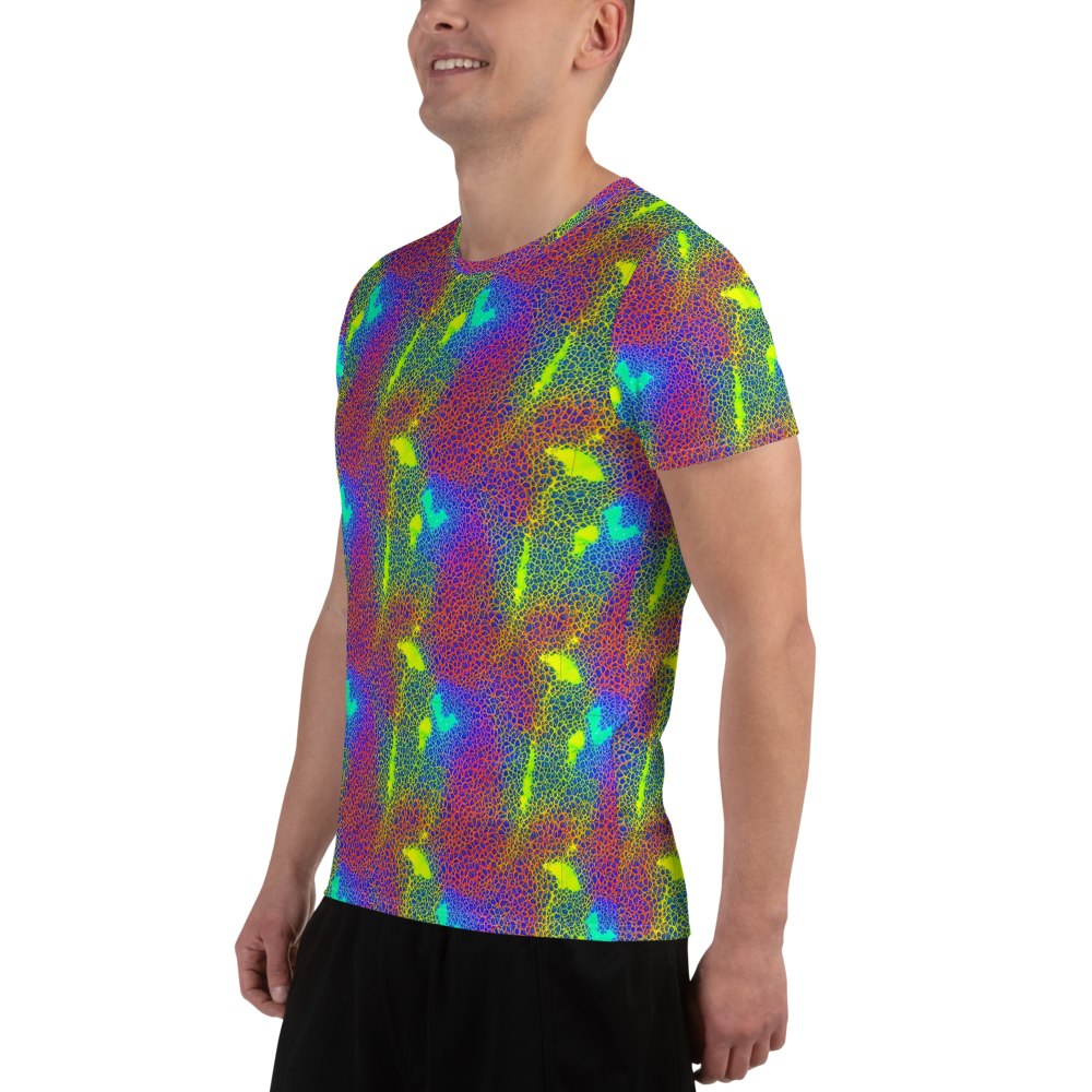 Men's Athletic T-Shirt - Prismatic Web