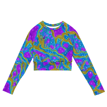 Long Sleeve Crop Top - Mystic Waves