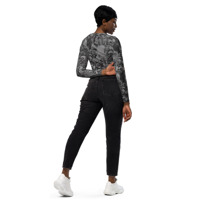 Long Sleeve Crop Top - Dusk Enigma