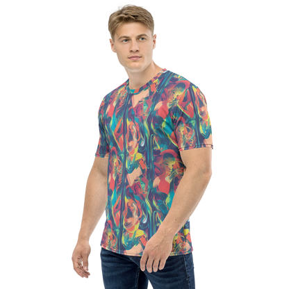 Men's Crew Neck T-Shirt - Neon Aurora