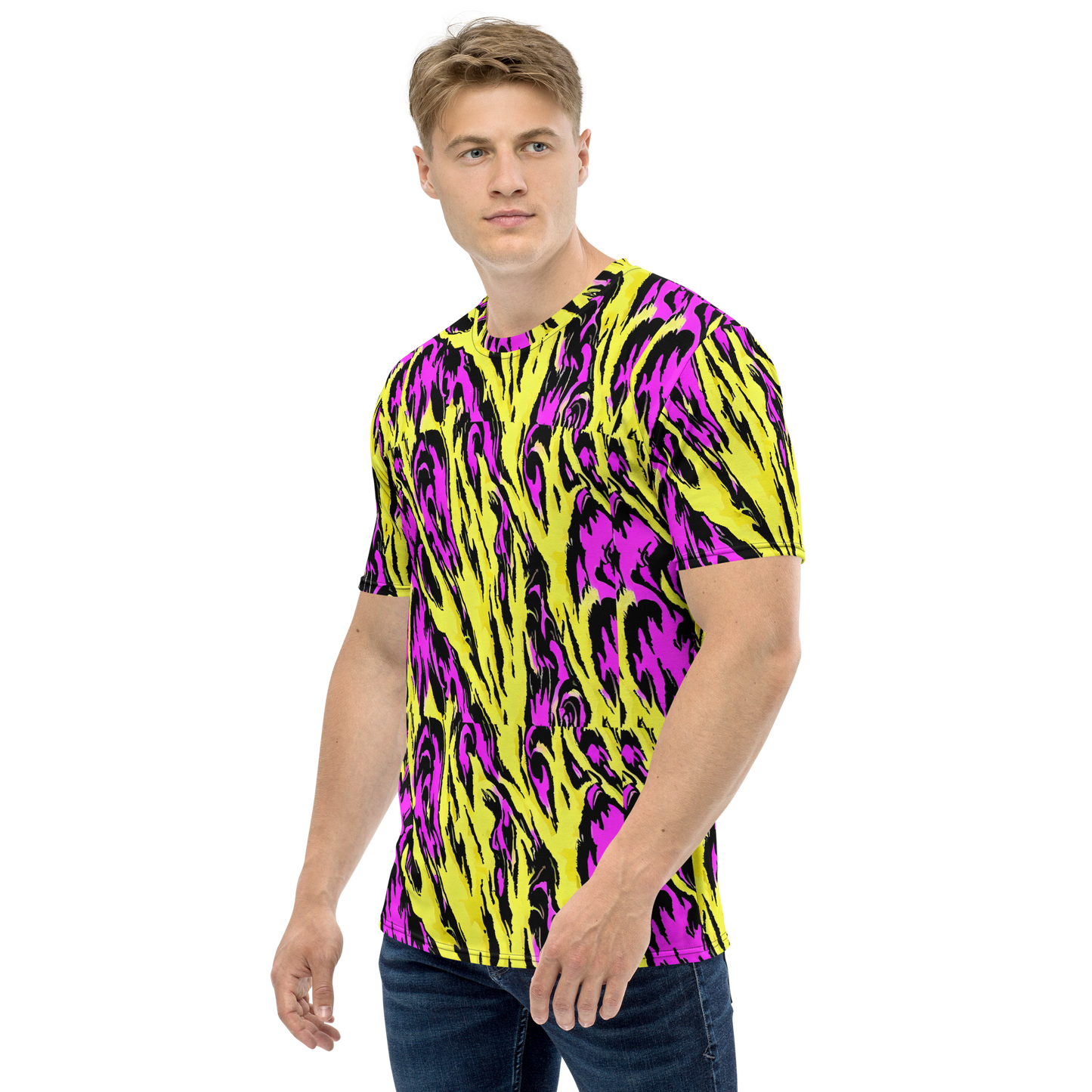 Men's Crew Neck T-Shirt - Neon Savanna