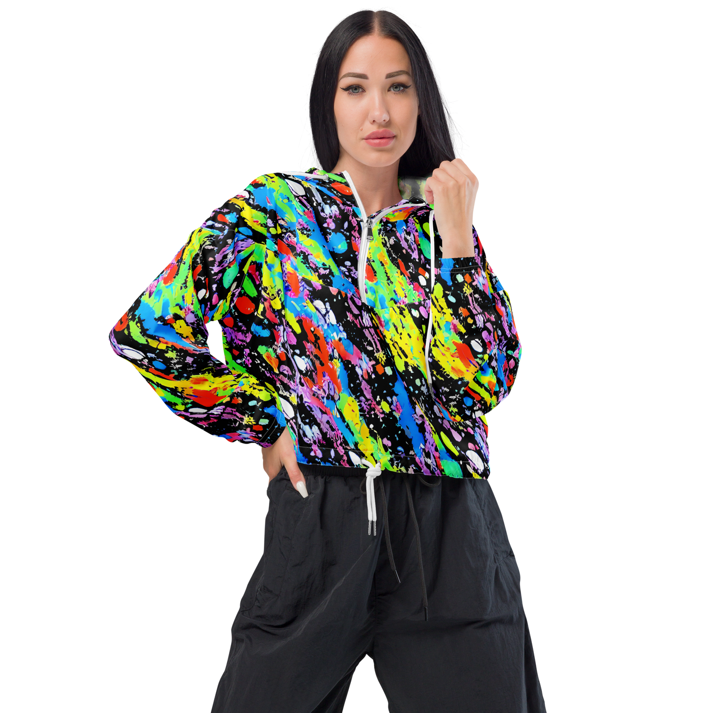 Women's Cropped Windbreaker - Pollock Pulse