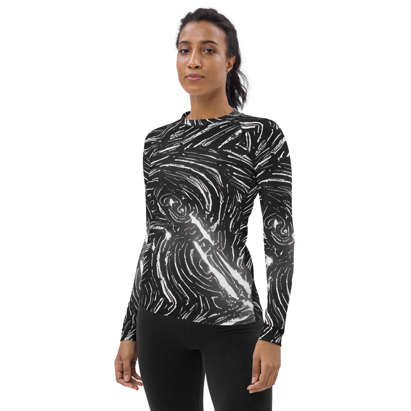 Women's Rash Guard - Silver Swirl