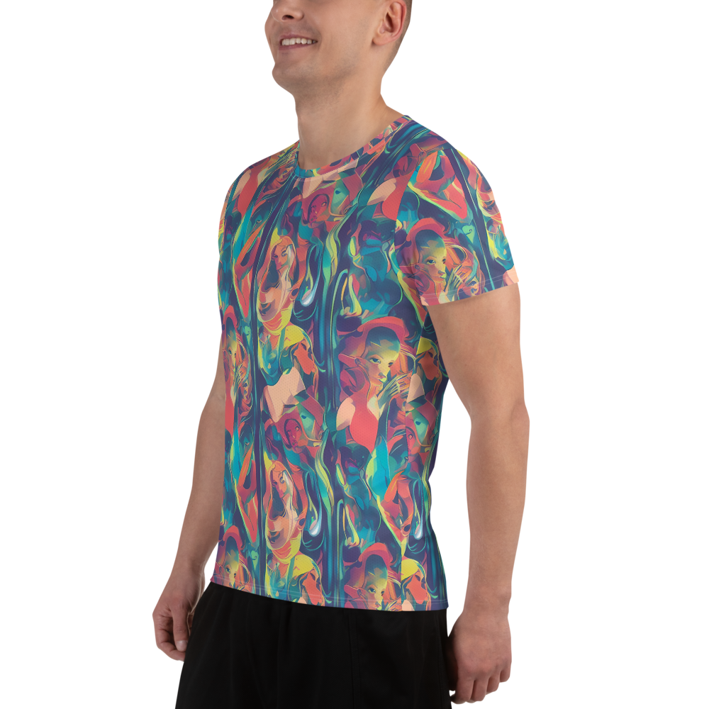 Men's Athletic T-Shirt - Neon Aurora