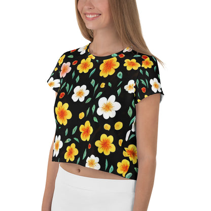 Women's Crop Tee - Sunlit Blossoms