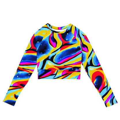 Long Sleeve Crop Top - Electric Dreamscape