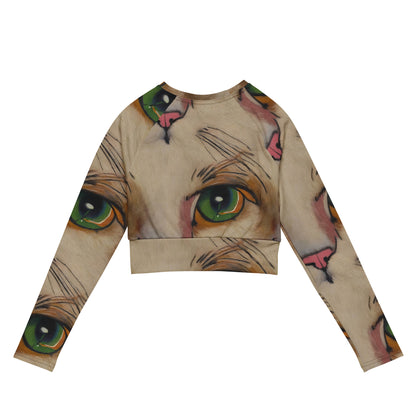 Long Sleeve Crop Top - Emerald Gaze
