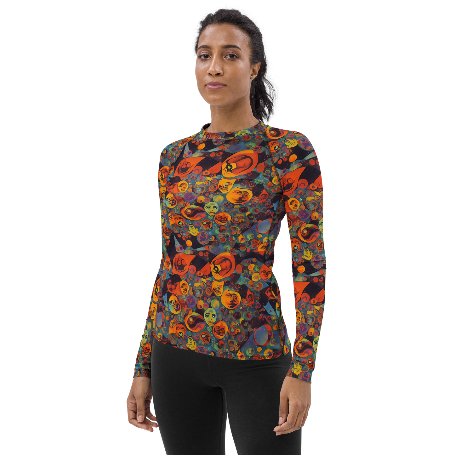 Women's Rash Guard - Galactic Faces
