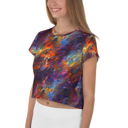 Women's Crop Tee - Auroral Ripples