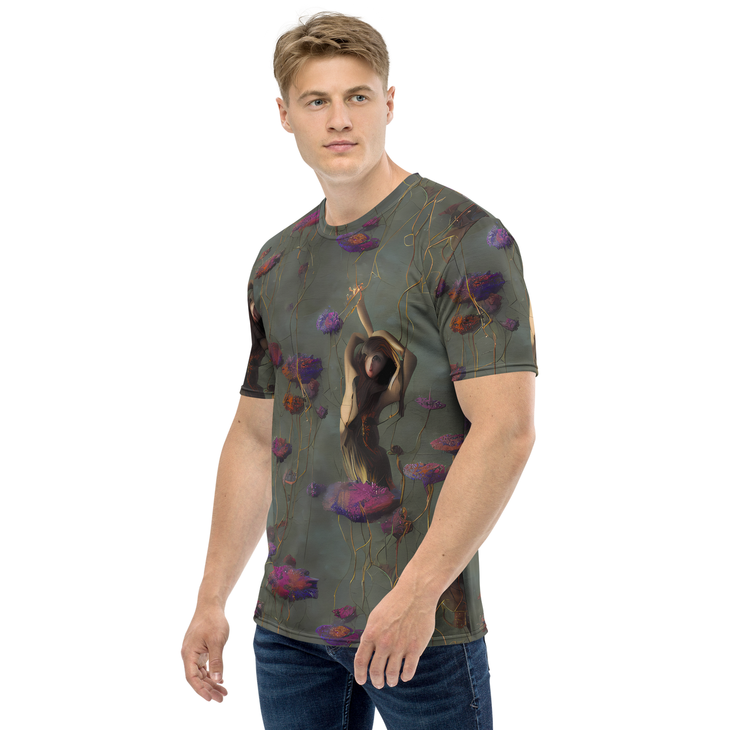 Men's Crew Neck T-Shirt - Ethereal Bloom