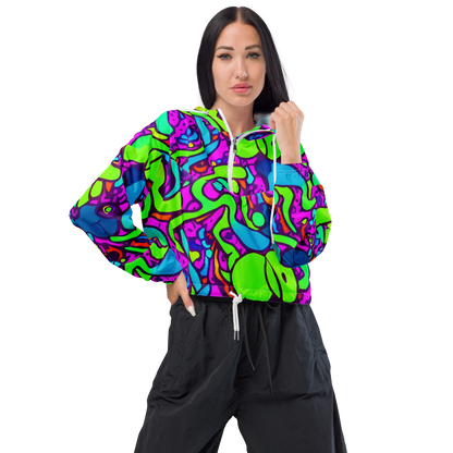 Women's Cropped Windbreaker - Funky Vortex