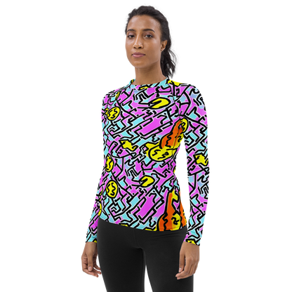 Women's Rash Guard - Punk Doodles