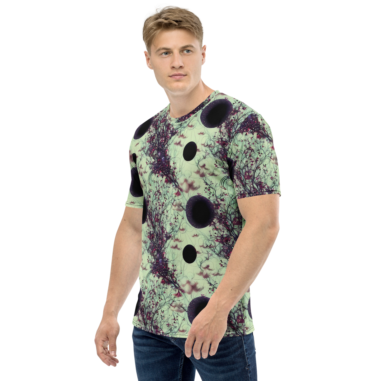 Men's Crew Neck T-Shirt - Celestial Bloom