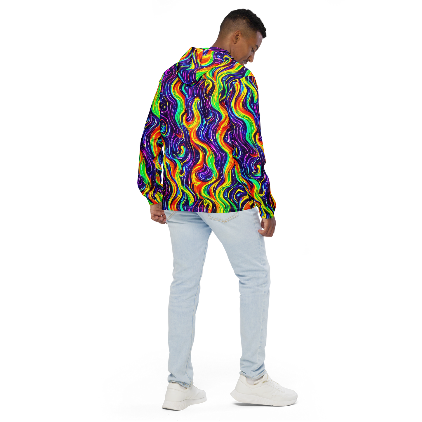 Men's Windbreaker - Galactic Flames