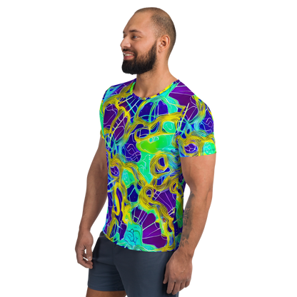 Men's Athletic T-Shirt - Neon Jungle Rhapsody