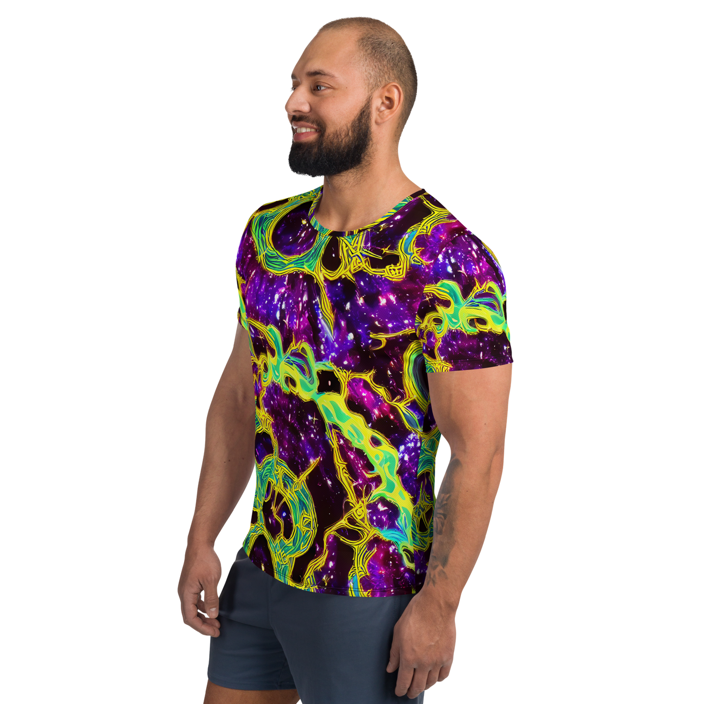 Men's Athletic T-Shirt - Galactic Web