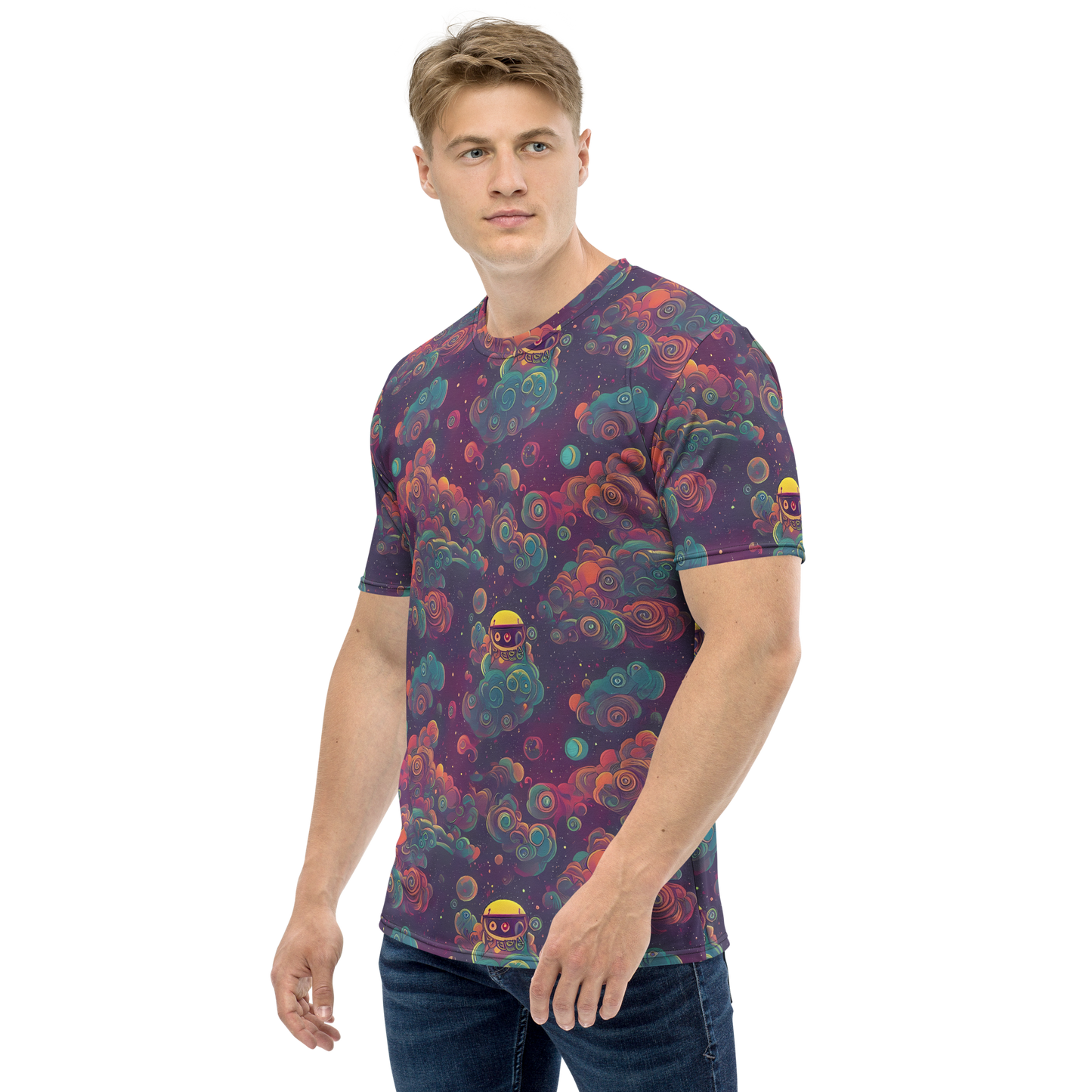 Men's Crew Neck T-Shirt - Nebula Dreamscape