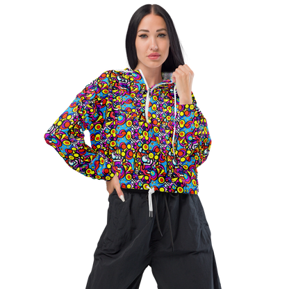 Women's Cropped Windbreaker - Stellar Circus