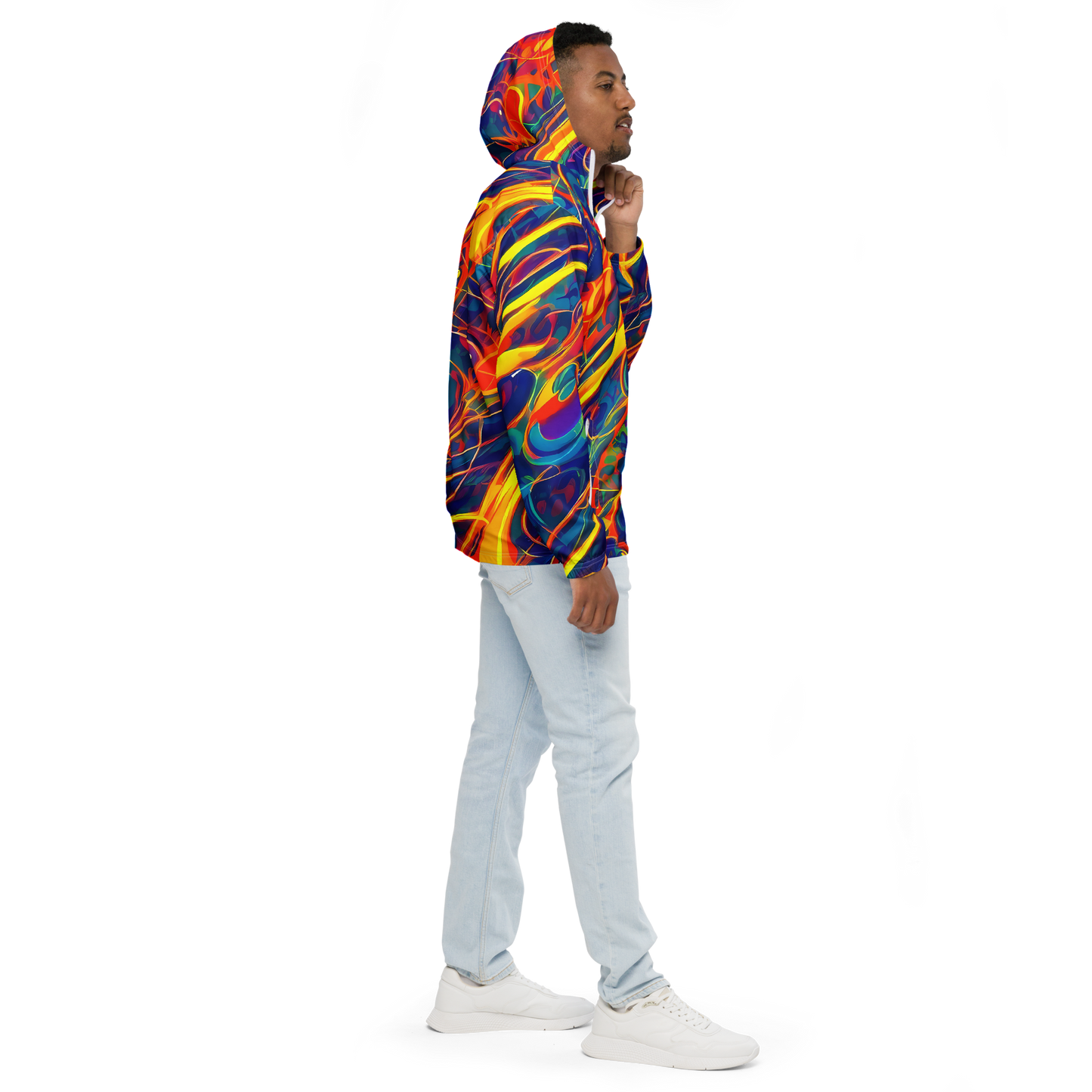 Men's Windbreaker - Abstract Blaze