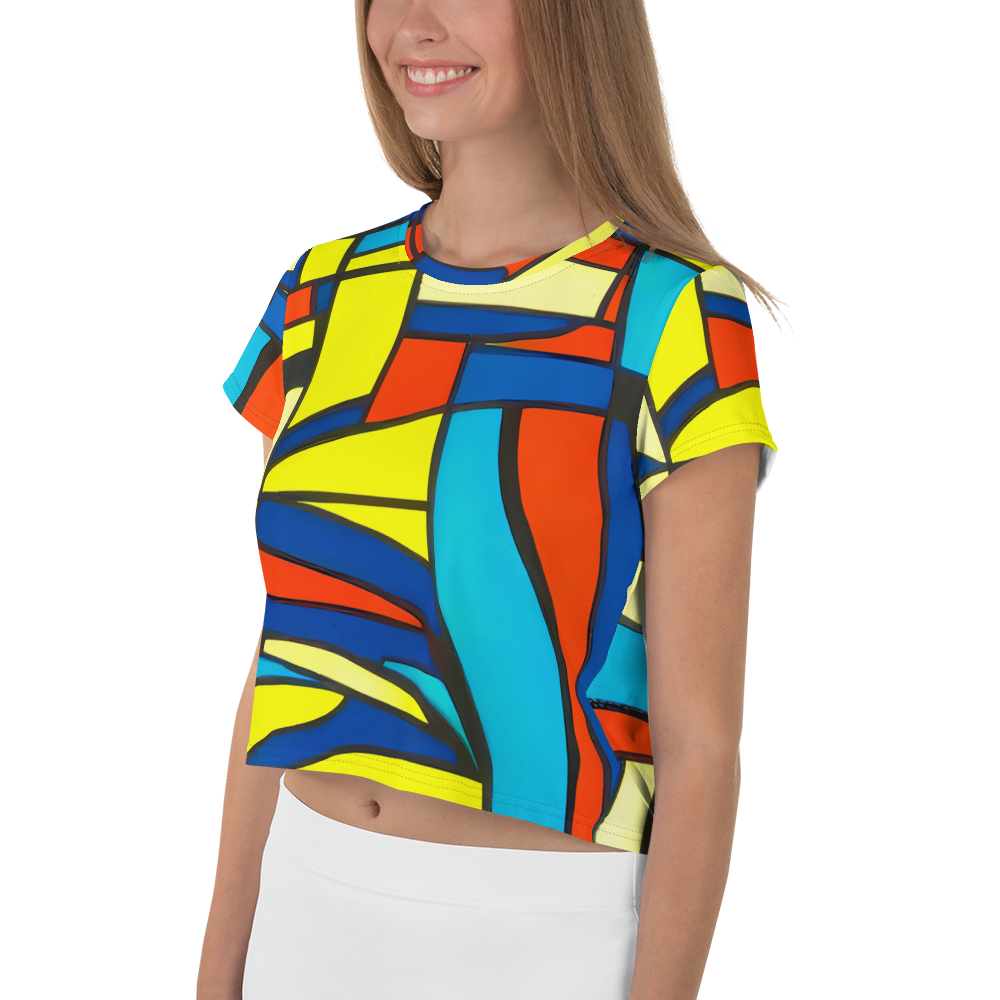 Women's Crop Tee - Neon Fractals