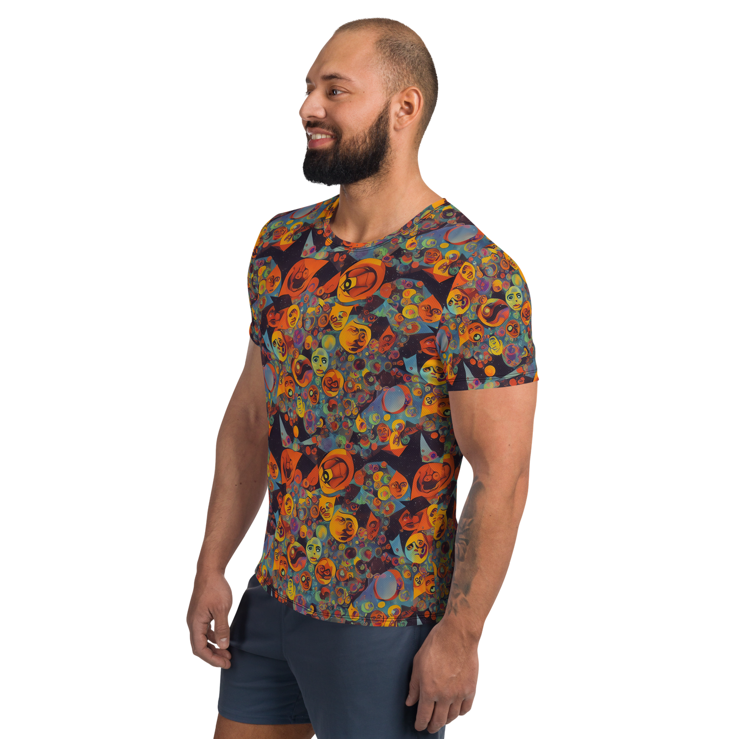 Men's Athletic T-Shirt - Galactic Faces